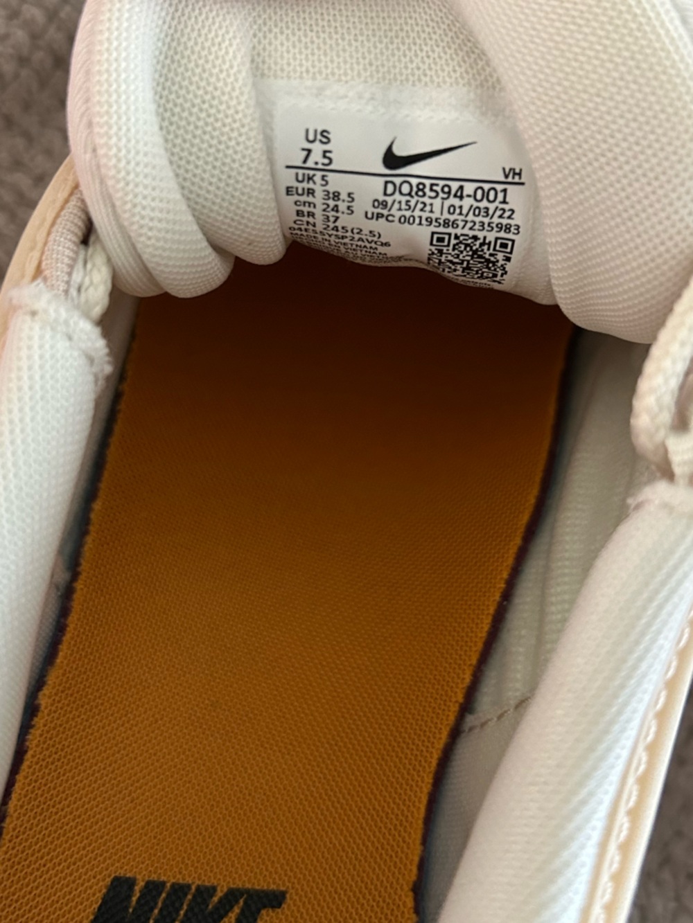 Women’s Nike Air Max 97 White with Orange Accents - Picture 5 of 6